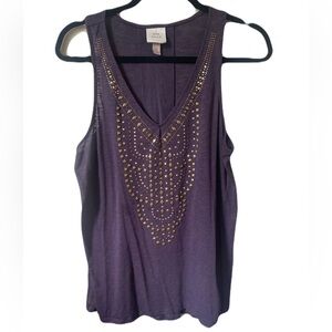 Knox Rose Studded Purple Tank L